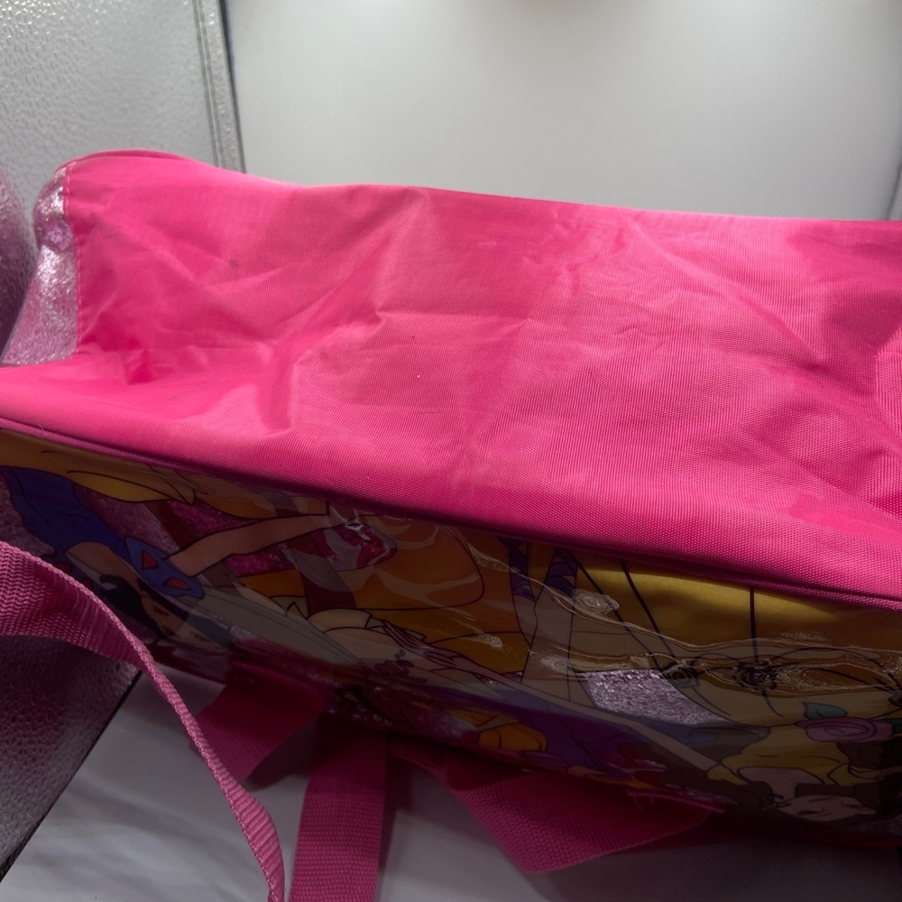 Disney Princess Travel Suitcase Bag Shoulder Strap Pink Sparkly - Picture 3 of 8